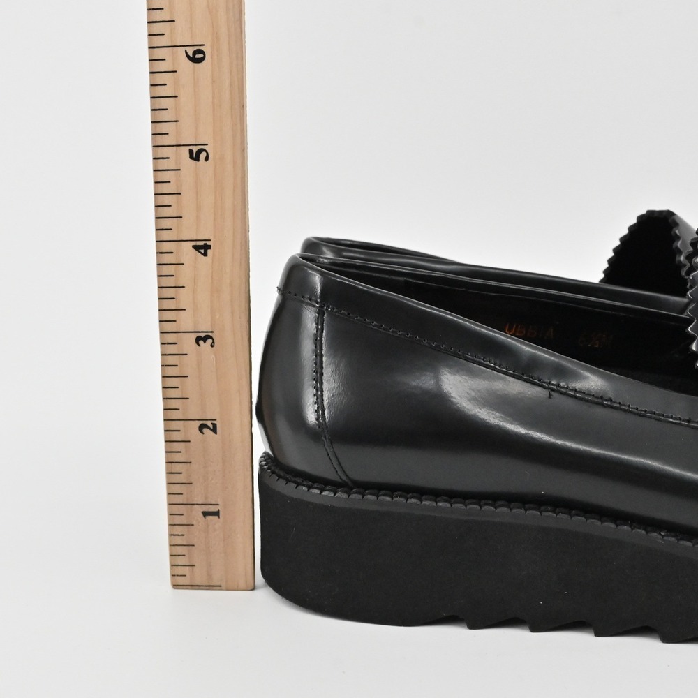 Donald J Pliner Platform Penny Loafers Womens Size 6.5 Black Leather Lug Sole‎ - Picture 8 of 10